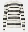 Moncler Classic Striped Maglie Sweater With Round Neckline In White