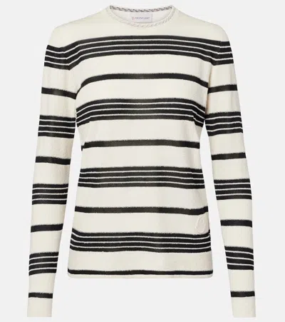 MONCLER STRIPED COTTON-BLEND SWEATER