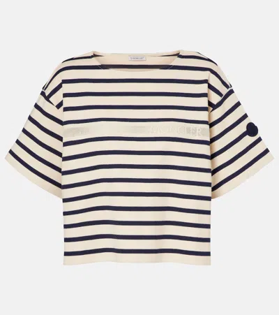 MONCLER STRIPED COTTON JERSEY T-SHIRT