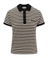 Moncler Striped Polo Shirt In Black