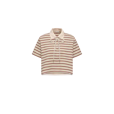 Moncler Polo En Coton Rayé, Femme, Multicolore, Taille: Xs