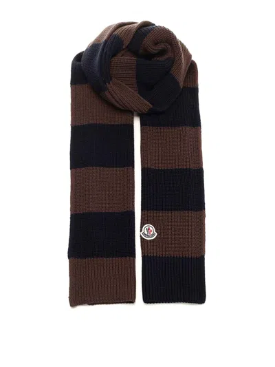 MONCLER STRIPED COTTON SCARF