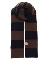 Moncler Striped Cotton Scarf In Black