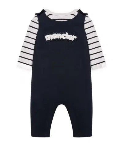 Moncler Kids' Striped Cotton Set In Black