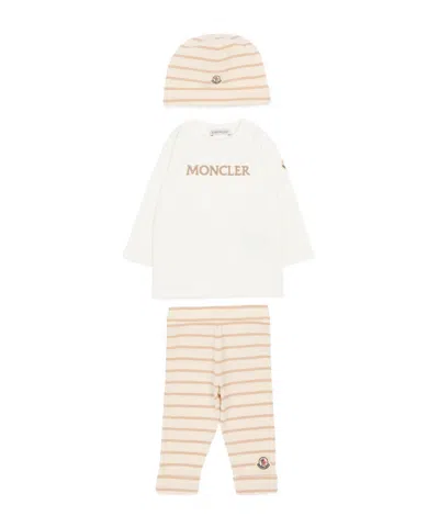 Moncler Striped Cotton Set In Multi