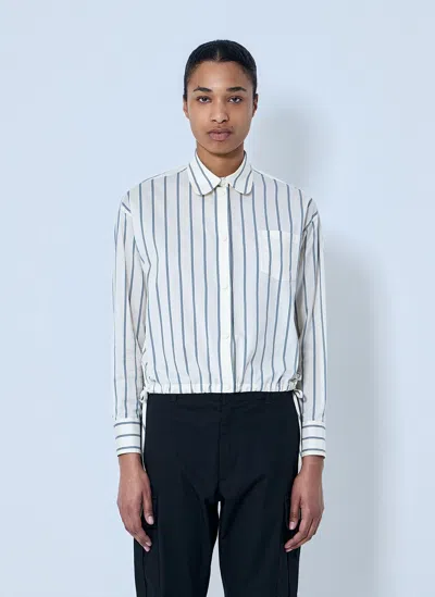 Moncler Striped Cotton Shirt In White