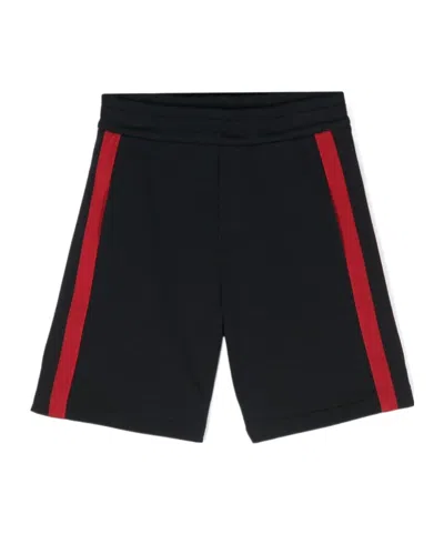 Moncler Boy's Contrast Trim Sweat Shorts In Blue