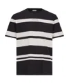 Moncler Striped Cotton Jersey T-shirt In Black