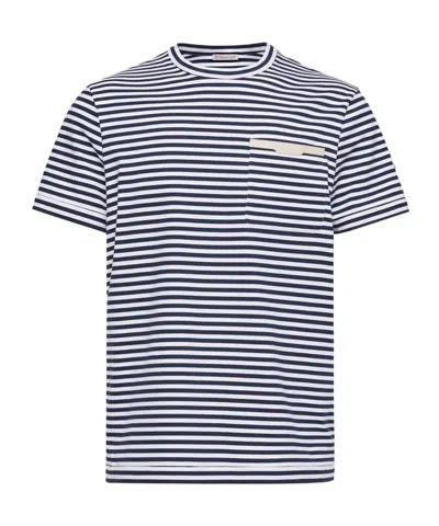 Moncler Striped Cotton T-shirt In Multi