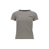 Moncler Black And White T-shirt With All-over Striped Motif And Logo Patch On The Chest In Cotton Wo In マルチカラー