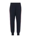Moncler Striped Cotton Track Pants In Black