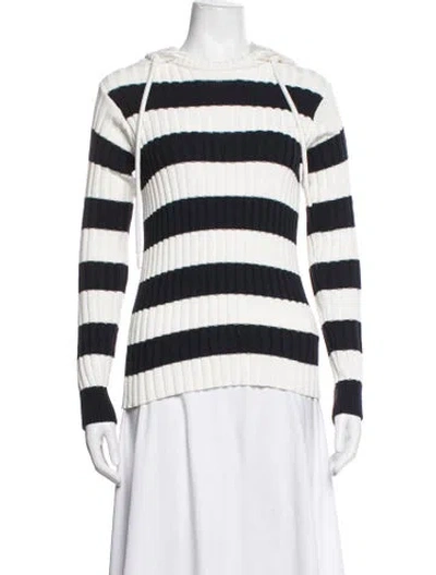 Pre-owned Moncler Striped Crew Neck Sweater In Blue