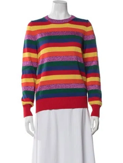 Pre-owned Moncler Striped Crew Neck Sweater In Red