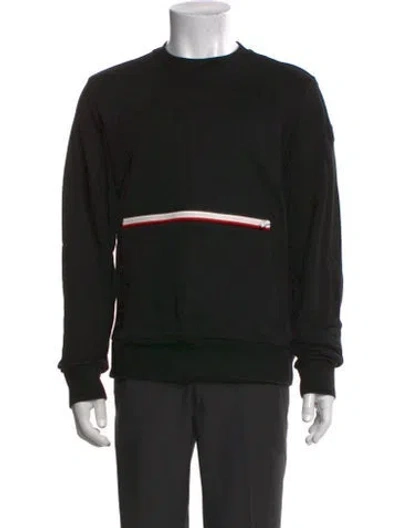 Pre-owned Moncler Striped Crew Neck Sweatshirt In Black