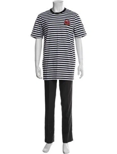 Pre-owned Moncler Striped Crew Neck T-shirt In Multi