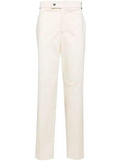 Moncler Cotton-blend Chino Trousers In Neutrals