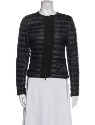 Pre-owned Moncler Striped Down Jacket In Black