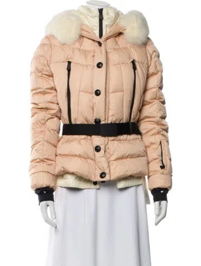 Pre-owned Moncler Striped Down Jacket In Neutral