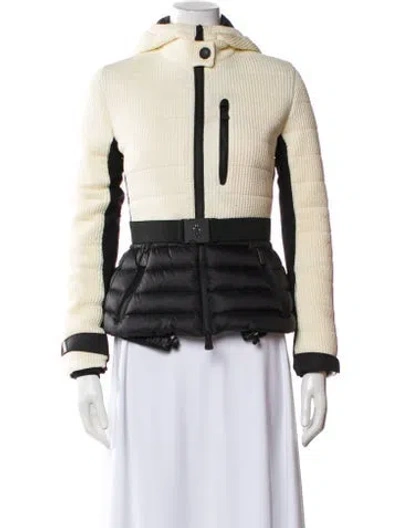 Pre-owned Moncler Striped Down Jacket In Neutral
