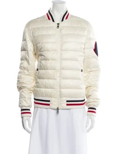 Pre-owned Moncler Striped Down Jacket In Neutral