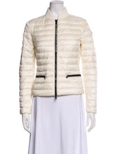 Pre-owned Moncler Striped Down Jacket In Neutral