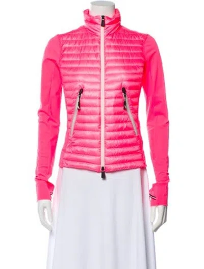 Pre-owned Moncler Striped Down Jacket In Pink