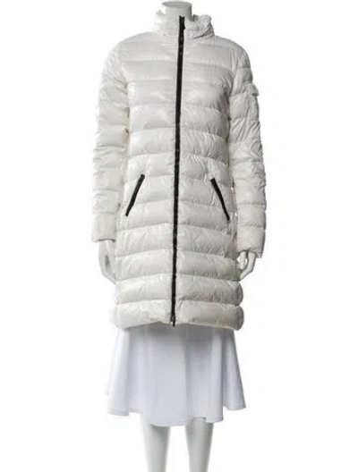 Pre-owned Moncler Striped Down Jacket In White