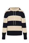 Moncler Men's Cotton Striped Knit Hoodie In Multi