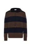 Moncler Men's Cotton Striped Knit Hoodie In Multicolour