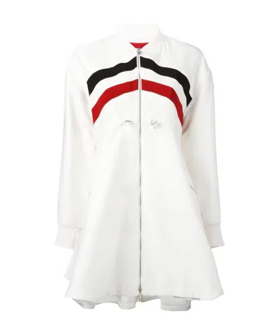 Moncler Striped Horn-shaped Casual Jacket In White