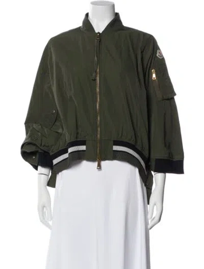 Pre-owned Moncler Striped Jacket In Green