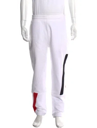 Pre-owned Moncler Striped Joggers In White