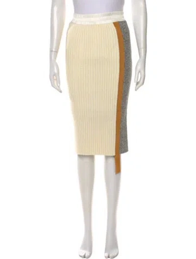 Pre-owned Moncler Striped Knee-length Skirt In White