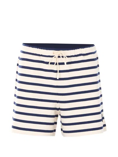 Moncler Cotton Shorts Striped Pattern Detail In Multi