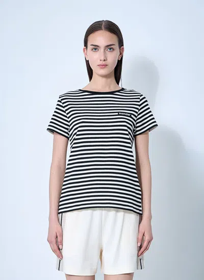 MONCLER STRIPED LOGO MOTIF T-SHIRT
