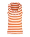 Moncler Striped Cotton Jersey Tank Top In White