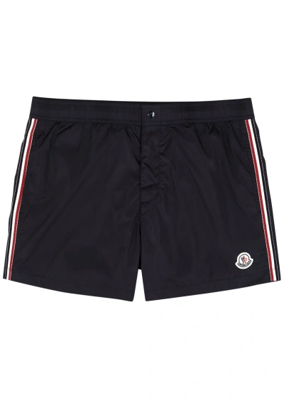 Moncler Striped Logo Shell Swim Shorts In Navy