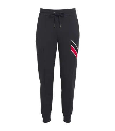 Moncler Striped Logo Sweatpants In Blue