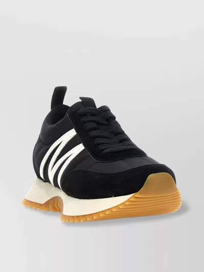 Moncler Striped Low-top Sneakers Featuring Round Toe