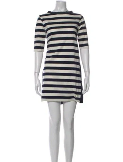 Pre-owned Moncler Striped Mini Dress W/ Tags In Blue