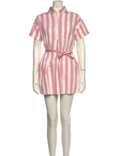 Pre-owned Moncler Striped Mini Dress W/ Tags In Pink