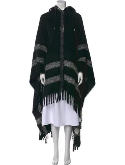 Pre-owned Moncler Striped Mock Neck Sweater In Black