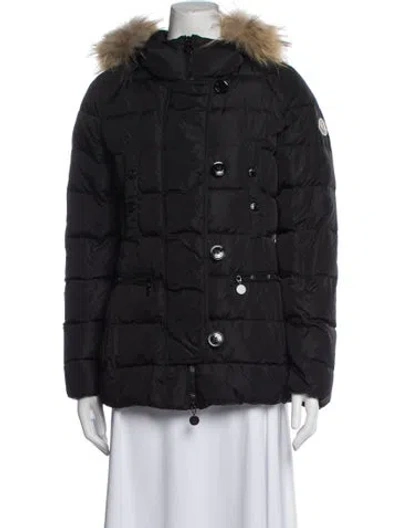 Pre-owned Moncler Striped Parka In Black