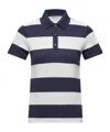 Moncler Striped Polo Shirt In Blue