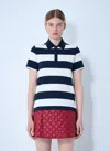 Moncler Women Striped Polo Shirt In Black
