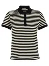 Moncler Striped Polo With Ribbed Cuffs