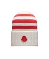 Moncler Striped Ribbed Wool Beanie In Multicolor