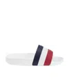 Moncler Striped Sandals In White