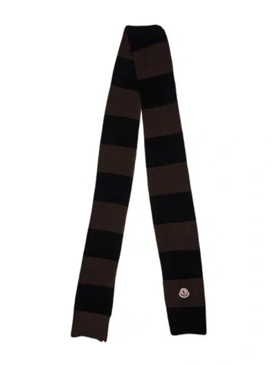 Pre-owned Moncler Striped Scarf In Gray