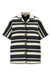 Moncler Collared Striped Shirt Short Sleeves